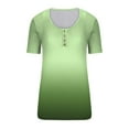 thumbnail image 3 of Womens Round Neck Button Up T-shirt Loose Short Sleeved Top, 3 of 3