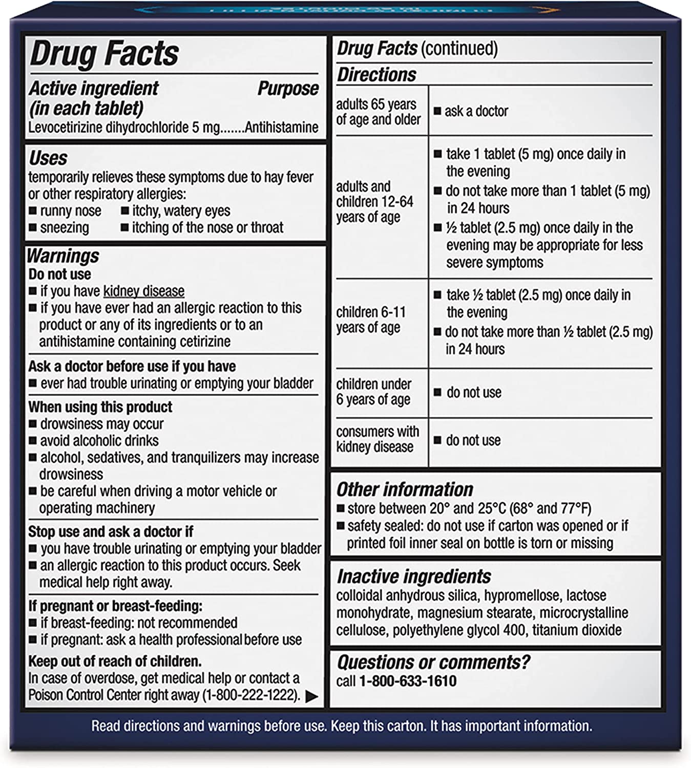 Buy Xyzal Allergy Pills, 24Hour Allergy Relief, 80Count, Original