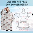 thumbnail image 4 of Oversized Wearable Blanket Hoodie,White Buffalo Skull Flower Pattern Sherpa Blanket Hoodie with Super Pockets,Super Warm Fuzzy Pullover for Women & Men, 4 of 6