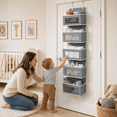 thumbnail image 7 of Jill Deaaa Over The Door Organizer with Clear Windows, Hanging Storage Unit with Metal Hooks for Closet, Nursery, Bedroom, Bathroom & Pantry, 7 of 7