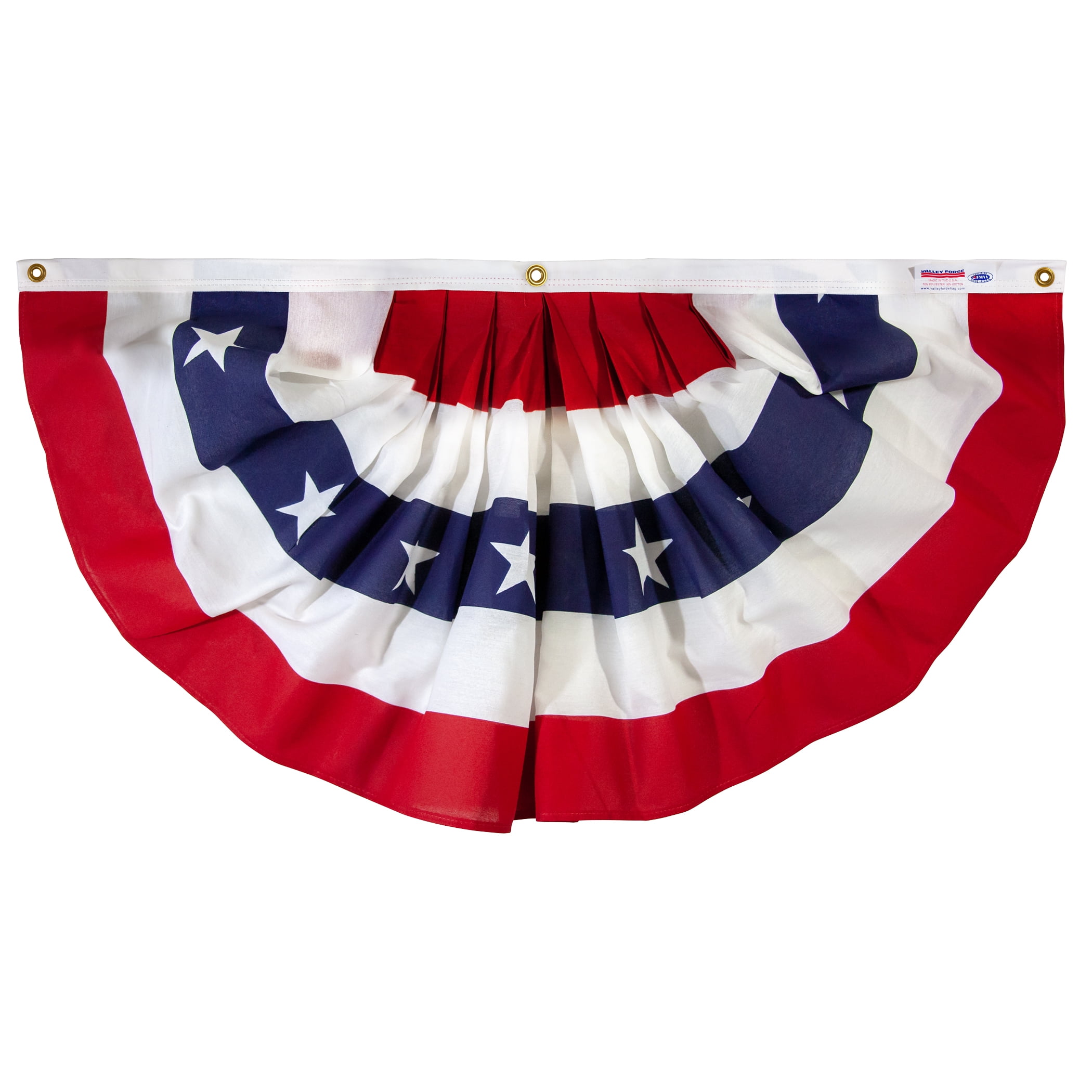 1.5x3ft Printed Polycotton Betsy Flags Mini Fan Flag, Stars and Stripes Bunting