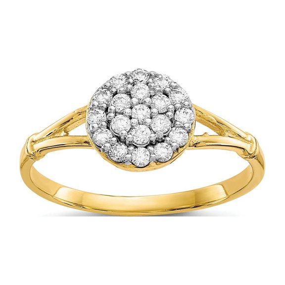 FJC Finejewelers 10 kt Yellow Gold CZ  Round Cluster Ring