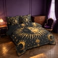 thumbnail image 2 of Homewish Black and Gold Full Size Bedding Sets, Hippie Sun and Moon Full Size Bed in a Bag, Stars Decor, Black Reversible 7 Pieces, 2 of 7