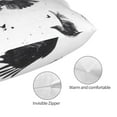 thumbnail image 3 of Gaeub Monochrome Flying Ravens Flannel Fleece Throw Blanket - Cozy Home & Bedroom Decor, Dorm Room Essential for Girls-20"x30", 3 of 6