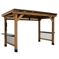 thumbnail image 2 of Backyard Discovery Saxony XL 12'x6' Cedar Grill Gazebo, Galvanized Steel Roof, Bar Tops, 2 of 17