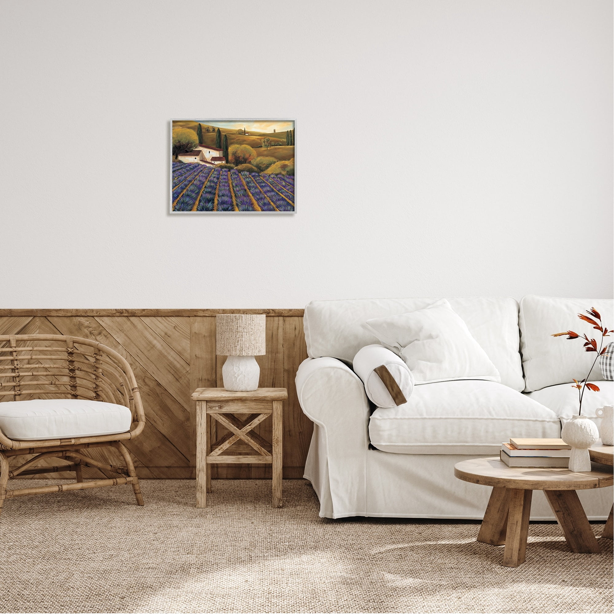 Stupell Industries Secluded Purple Vegetal Harvest Farm Meadow Sky Framed Wall Art, 20 x 16, Design by Michael Cooper