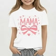 thumbnail image 5 of Frwgonr Little Girl Tops Mama's Boy Tee Shirt Top Summer Short Sleeve Clothes for Mother's Day White, Size 3-16 Years, 5 of 5