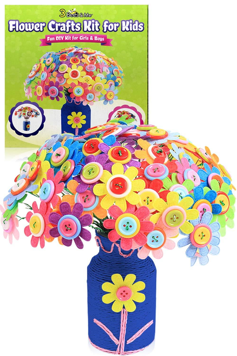 3 Bees Amp Me Flower Crafts Kit For Kids Age 4 To 12 Fun Diy Craft Kit For Girls Amp Boys Walmart Com Walmart Com