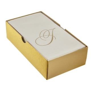 100 Gold Monogram Cocktail Napkins Letter D Disposable Paper Pack Elegant Metallic Golden Foil Hand Napkin for Powder Ro, Women's, Size: ‎5.24 x 5.2 x
