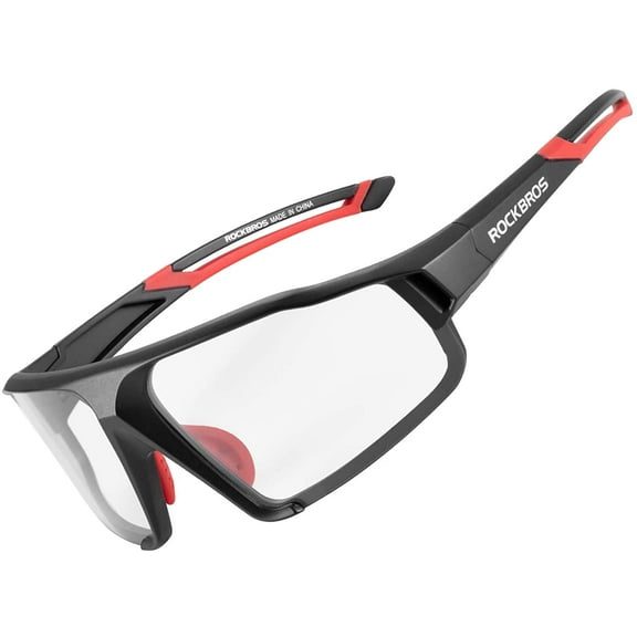 Rockbros Cycling Glasses Photochromic UV400 Unisex Sports Sunglasses, Black, 1-Piece