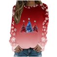 thumbnail image 2 of asdoklhq Womens Sweatshirt Ladies' Casual Christmas Printed Long-Sleeved Crew Neck Top Red 4X, 2 of 5