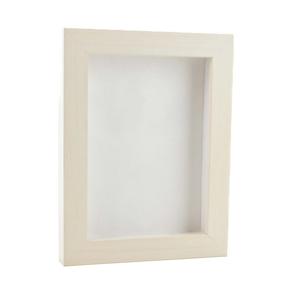 11x14 White Washed Shadowbox Frame - Interior Size 11x14 with 3/4" Usable Depth - White Acid-Free Suede Backing