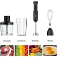 thumbnail image 3 of Cordless Hand Blender, Variable Speed Immersion Blender Rechargeable, with 500ml Chopper, 600ml container, Egg Whisk, for Smoothies, Baby Food and Soups – Black, 3 of 7