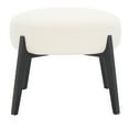 thumbnail image 4 of SAFAVIEH Couture Emilynn Scandinavian Faux Lamb Wool Ottoman, Ivory/Black, 4 of 11