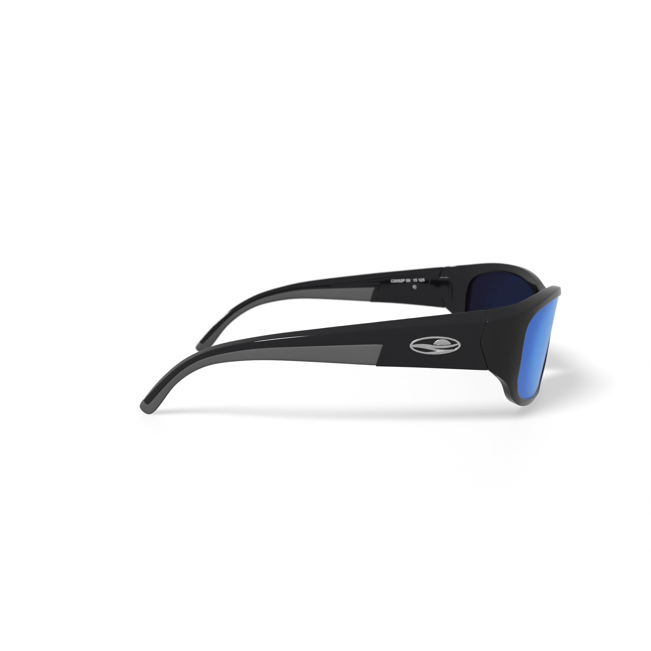 Caribbean Sun Rx'able Unisex Polarized Sport Sunglasses, Edisto, Shiny Black, 59-15-135