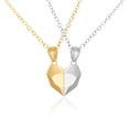 thumbnail image 1 of Collar de amor de pareja Colgante magnético Cadena de clavícula del día de San Valentín Collar en forma de corazón (combinación blanca + dorada (cadena de plata + cadena de oro)), 1 of 8