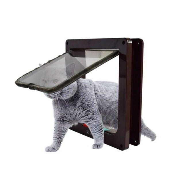 Pet Safe Supplies Cat and Dogs Plastic Door 4 Way Locking Cat Flap Door for Interior Exterior