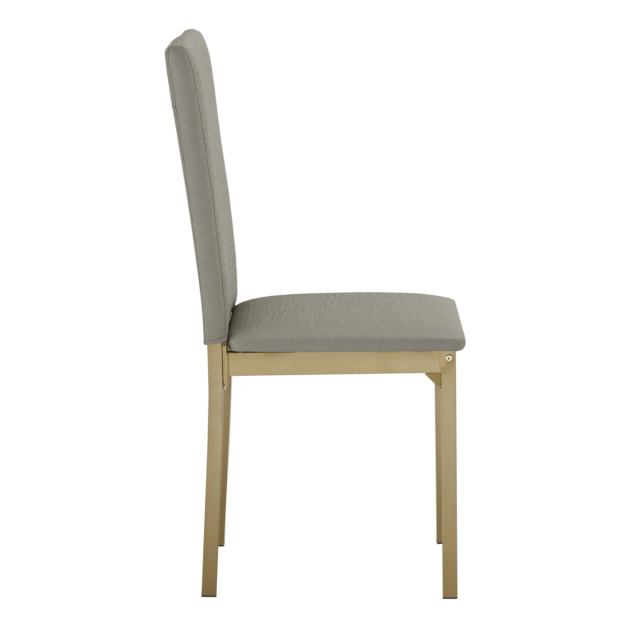 Weston Home Declan Modern 5-Piece Faux Marble Dining Set, White/Gold/Gray