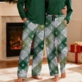 thumbnail image 5 of Plaid Pajama Pants for Men with Pockets Christmas Pajamas Elastic Waist Lounge Sleep Pj Bottoms Straight Fit, 3XL Green #J, 5 of 7
