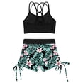 thumbnail image 4 of vastwit Girls Tankini Set 2 Piece Bathing Suit Beach Sports Swimsuit Athletic Swimwear Beachwear Black 8, 4 of 5