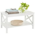thumbnail image 4 of ClosetMaid X Frame Living Room Accent Coffee Table with Shelf, White, 4 of 7