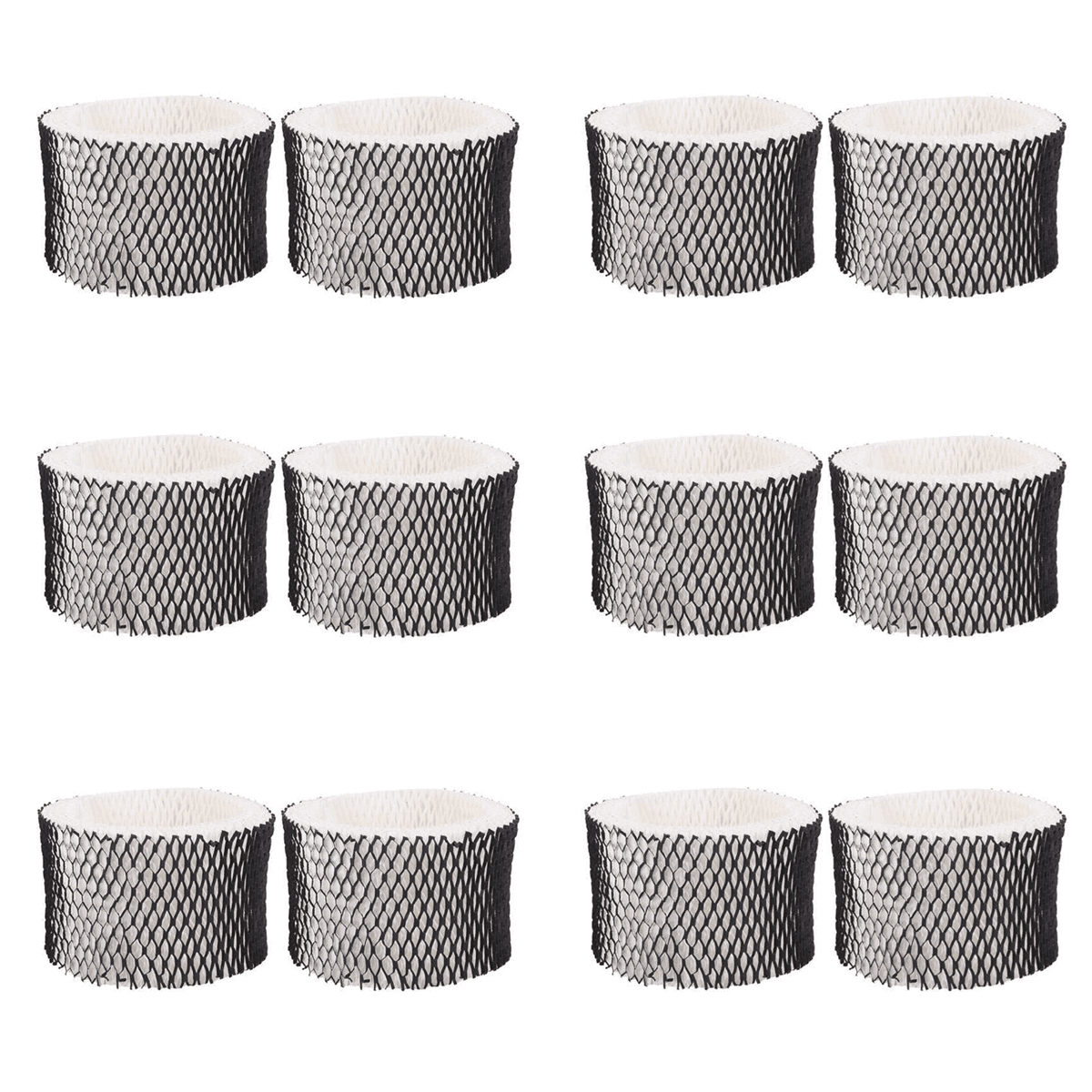 For HWF62 Compatible Humidifier Filter (12 Pcs),12 x Humidifier Filter,Black & White
