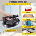 thumbnail image 2 of VEVOR Glass Lifting Vacuum Suction Cup, 9'' Glass Lifter Suction Cup, 275lbs Load Capacity Glass Lifting Suction Cup, Heavy-Duty Hand-Held Glass Lifter For Moving Large Granite Tile & Replacing Window, 2 of 9