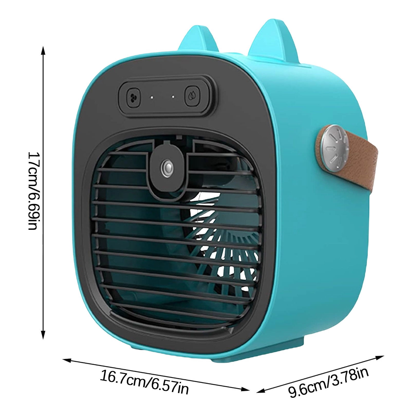 Portable Desktop Air Cooler with Humidifier, Quiet USB Rechargeable Mini Mist Fan with 3 Speeds and 4000mAh Battery, Small Personal Air Conditioner for Office Desk, Bedroom and Travel, 1-Pack