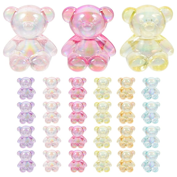 MRLESS 100 Cute Bear Beads Gummy Animal Charms for Jewelry Making