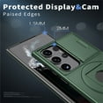 thumbnail image 4 of Decase for Samsung Galaxy S23 Ultra Military Grade Protection Case,Compatible with MagSafe,Built-in Rotation Ring Holder Stand, Slide Camera Lens Protector,Slim Anti-Scratch Shockproof Cover,Darkgreen, 4 of 6
