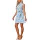thumbnail image 4 of INSPIRE CHIC Womens Sleeveless Turndown Collar Above Knee Button Down Floral Print Dress XL Blue, 4 of 6