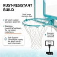 thumbnail image 5 of Dunn-Rite Splash & Shoot Pool Basketball Hoop, Adjustable Height Backboard – 200lbs Water-Filled Base, Stainless Steel Rim & Waterproof Basketball, Made in USA, Clear Aqua, 5 of 6