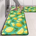 thumbnail image 2 of Kitchen Rugs Sets Of 2,Yellow Lemon Fruit Slices LightGreen Pattern Anti Fatigue Kitchen Mat Rugs Non Slip Washable,Decorative Kitchen Floor Mats for Kitchen,Sink,Laundry,17"x47"+17"x47", 2 of 5
