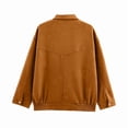 thumbnail image 4 of Women'S Faux Suede Jacket Spring and Autumn Long Sleeves Y2K Outerwear Coat with Pockets Khaki M, 4 of 7