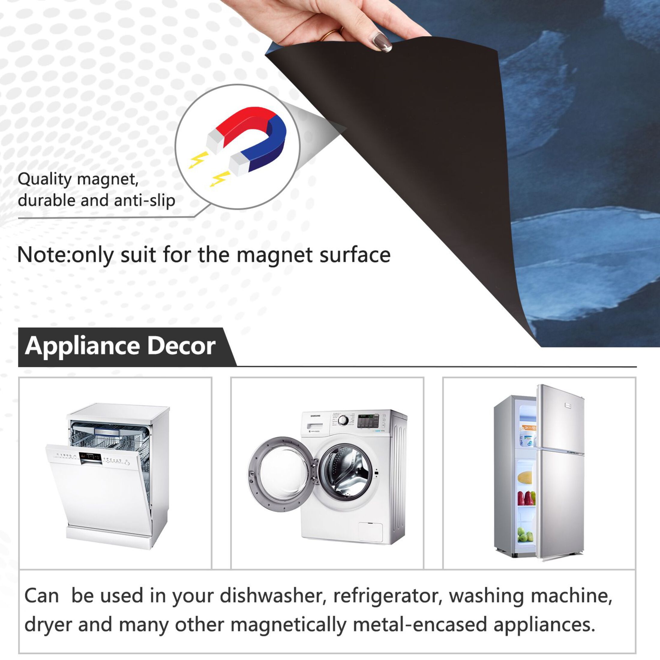 Dishwasher Magnetic Sticker 23x26 Inch Refrigerator Magnetic Sticker Washing Machine Magnetic Sticker Kitchen Panel Magnetic Sticker Home Decor Cartoon Teal Roses Seamless
