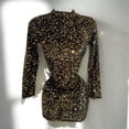 thumbnail image 3 of Vestido Sexy De Lentejuela Manga Larga Cuello Alto Color Dorado Talla Unitalla Marca Emil SaEs, 3 of 4