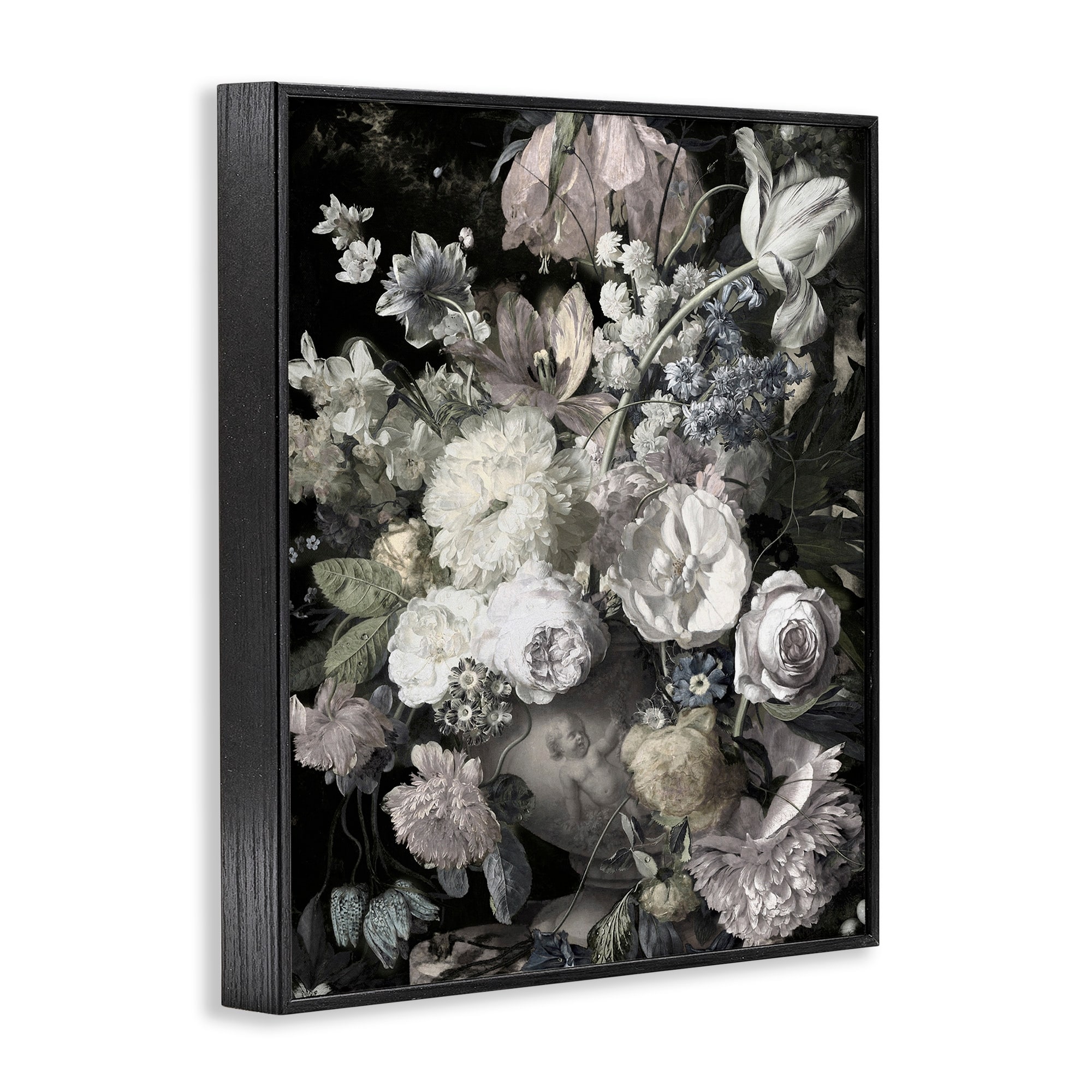 Stupell Industries Classical Busy Flower Bouquet Arrangement Vintage Ornate Vase, 16 x 20, Design by Angela McQueen