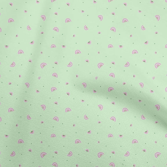 oneOone Polyester Spandex Mint Green Fabric Kids Rainbow Sewing Fabric By The Yard Printed Diy Clothing Sewing Supplies 56 Inch Wide