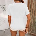 thumbnail image 4 of Vekome Womens T Shirts Short Sleeve Plus Size Pullover Tops V Neck Casual Tee Shirts Solid Color Summer Blouses White, 4 of 4