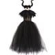 thumbnail image 5 of Disfraz de tutú de Reina del diablo de Maléfica de Disney, vestido tutú elegante de Halloween para niñas con chal de plumas, vestido de baile real para niños, trajes, 5 of 5