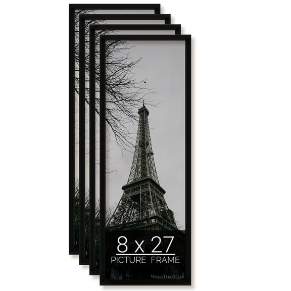 8x27 Black Picture Frame for Puzzles Posters Photos or Artwork, Set of 4