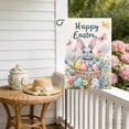 thumbnail image 5 of Rijanmt Double-Sided Easter Bunny Yard Flag Welcome Banner,12*18" Waterproof Double-Stitched Garden Flag,Happy Bunny Yard Flags For Outside Home Decor,Welcome Banners For Garden Lawn Patio Balcony,A, 5 of 7