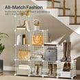 thumbnail image 5 of Cube Storage Organizer, Wire Cube Storage, 12-Cube Metal Grid Storage Shelf, Modular Cabinet, DIY Cube Bookshelf, for Living Room, Bedroom, Study, White, 5 of 18