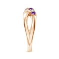 thumbnail image 3 of ANGARA Natural 0.24 Ct. Amethyst with Diamond Classic Ring in 14K Rose Gold for Women (Ring Size: 4), 3 of 9