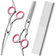 thumbnail image 6 of Dog Grooming Scissors with Safety Round Tips Stainless Steel Professional Dog Grooming Kit - Thinning, Curved Scissors and Comb for Cat Pet, 6 of 13