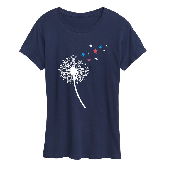 Instant Message - Dandelion With Stars Short Sleeve Graphic T-Shirt