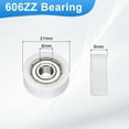 thumbnail image 2 of 4 Pack 606ZZ Ball Bearing 6x21x8mm Double Metal Shielded Chrome Steel, White, 2 of 6