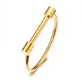 thumbnail image 1 of Womens Shackle Screw Cuff Bracelet Stainless Steel Bangle Bracelet, 1 of 4