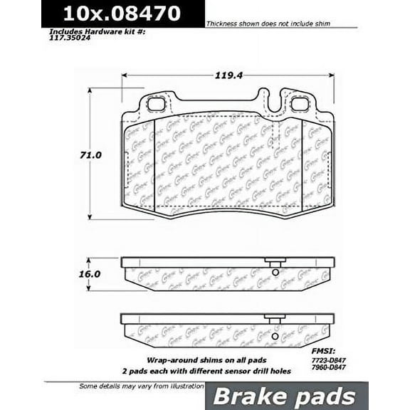 Centric 105.08470 Disc Brake Pad