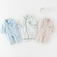 thumbnail image 2 of Chenyin 8M-3T Boys Girls Onesies Pajamas for Newborn Baby V-Neck with Pockets Bodysuit Sleepwear Cotton Jumpsuit Pjs Short Sleeves Rompers Jammies for Summer, 2 of 9
